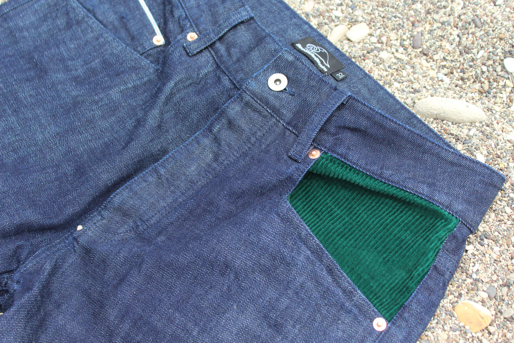 14oz Baggy Bootcut raw denim V1