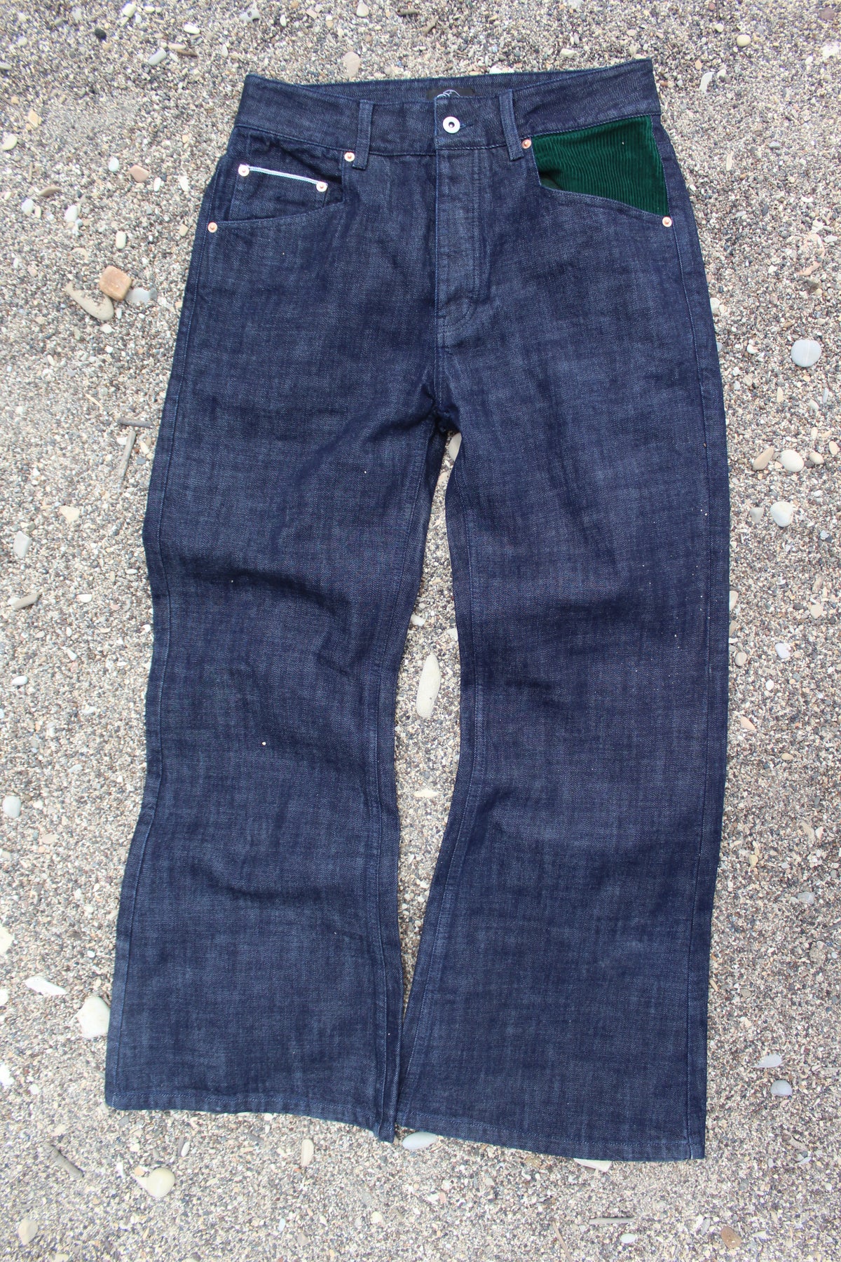 14oz Baggy Bootcut raw denim V1